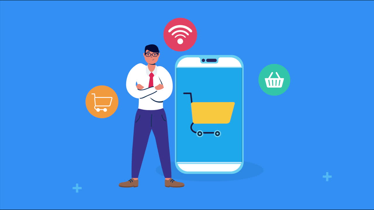 uomo con smartphone e social media marketing
