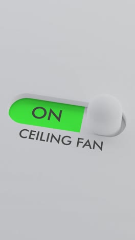 switching on the ceiling fan switch vertical video