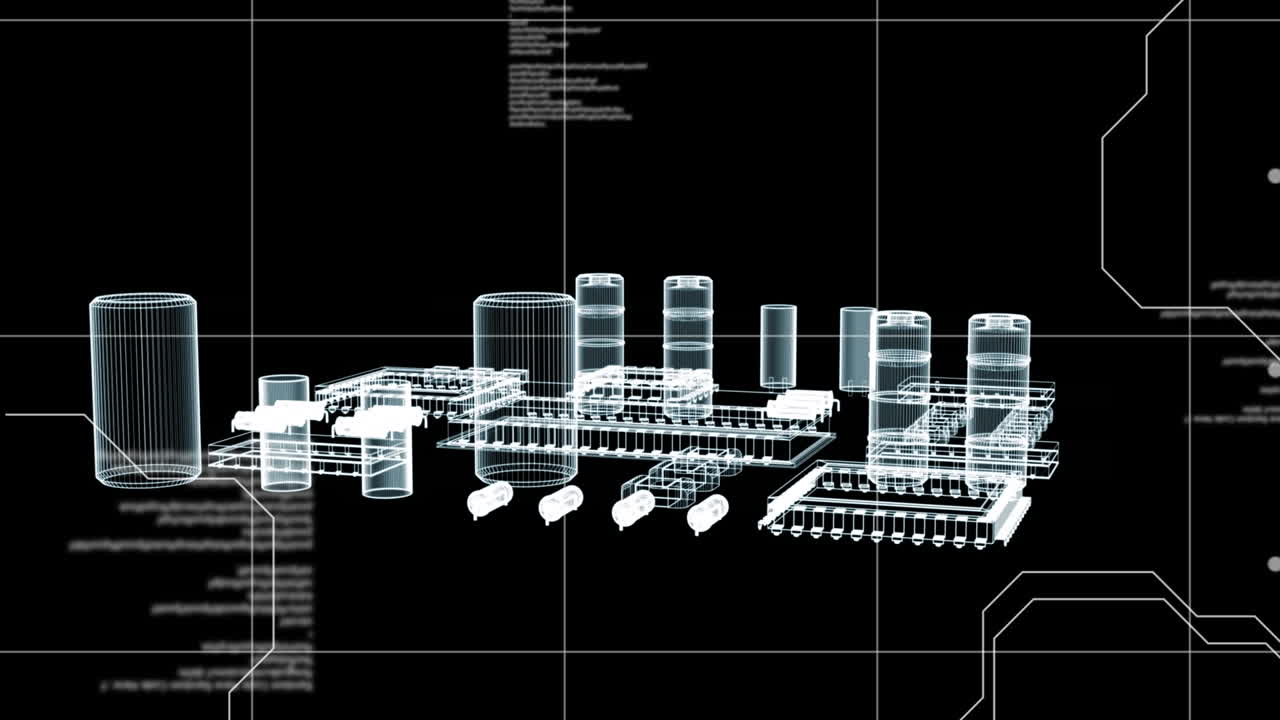 animazione dell'elaborazione dei dati tramite processore informatico