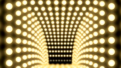 tunnel incandescent light bulb box frame square shape moving pattern, retro 3d virtual style illustration glow in dark background seamless looping animation 4k, with copy space