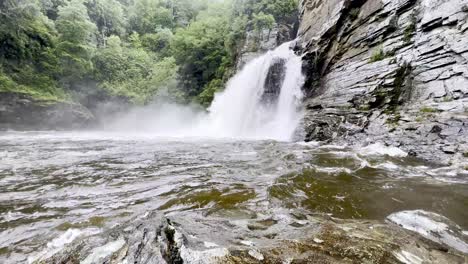 linville river at linville falls waterfall in north carolina