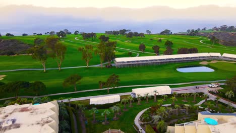 4k aerial view of torrey pines golf course