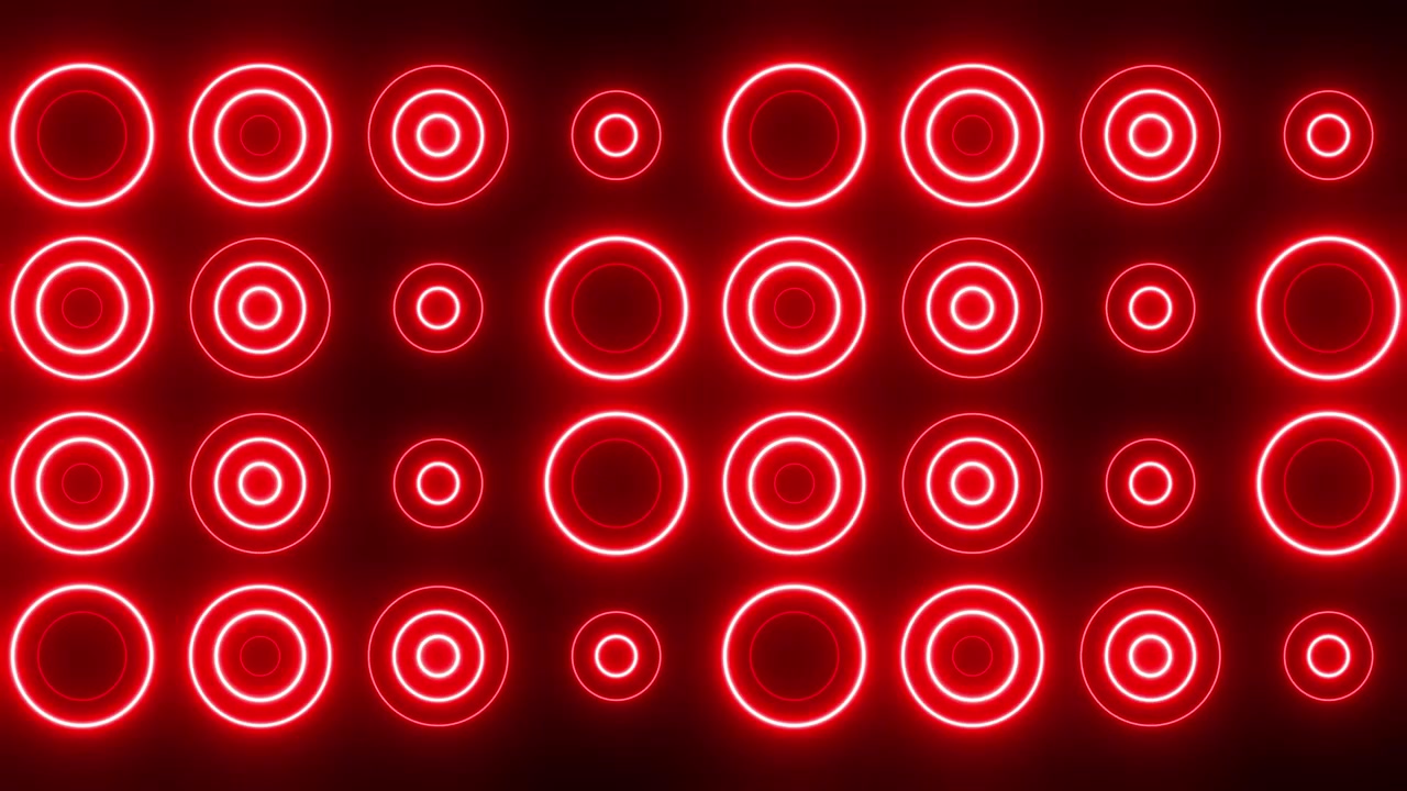 Red Neon Circles Pattern