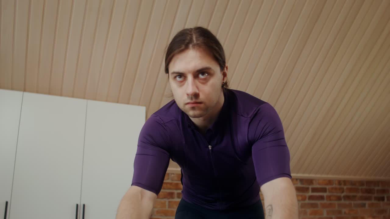 Man Indoor Cycling Workout