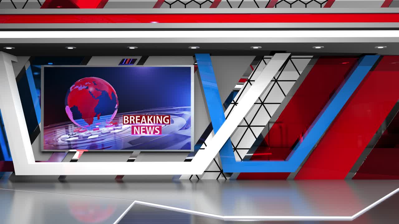 3d 가상 뉴스 스튜디오 배경 루프
