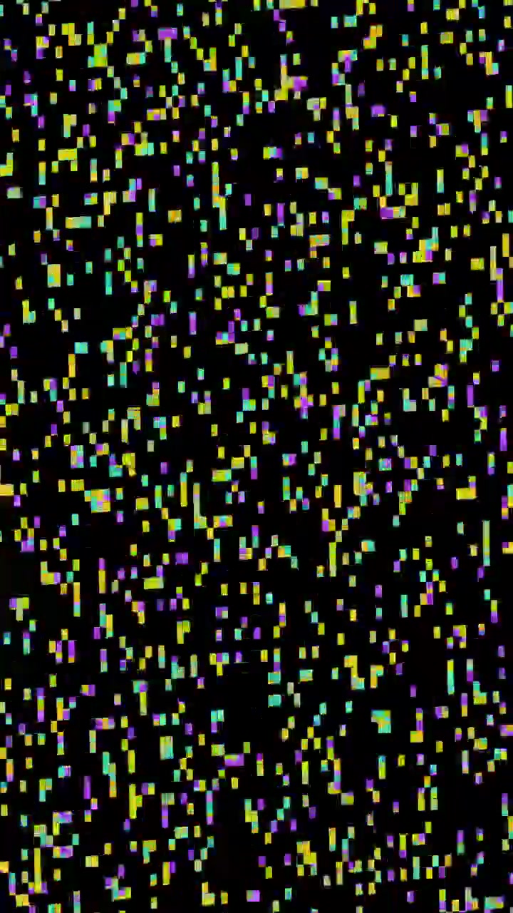 Abstract Digital Glitch Effect with Colorful Floating Pixels