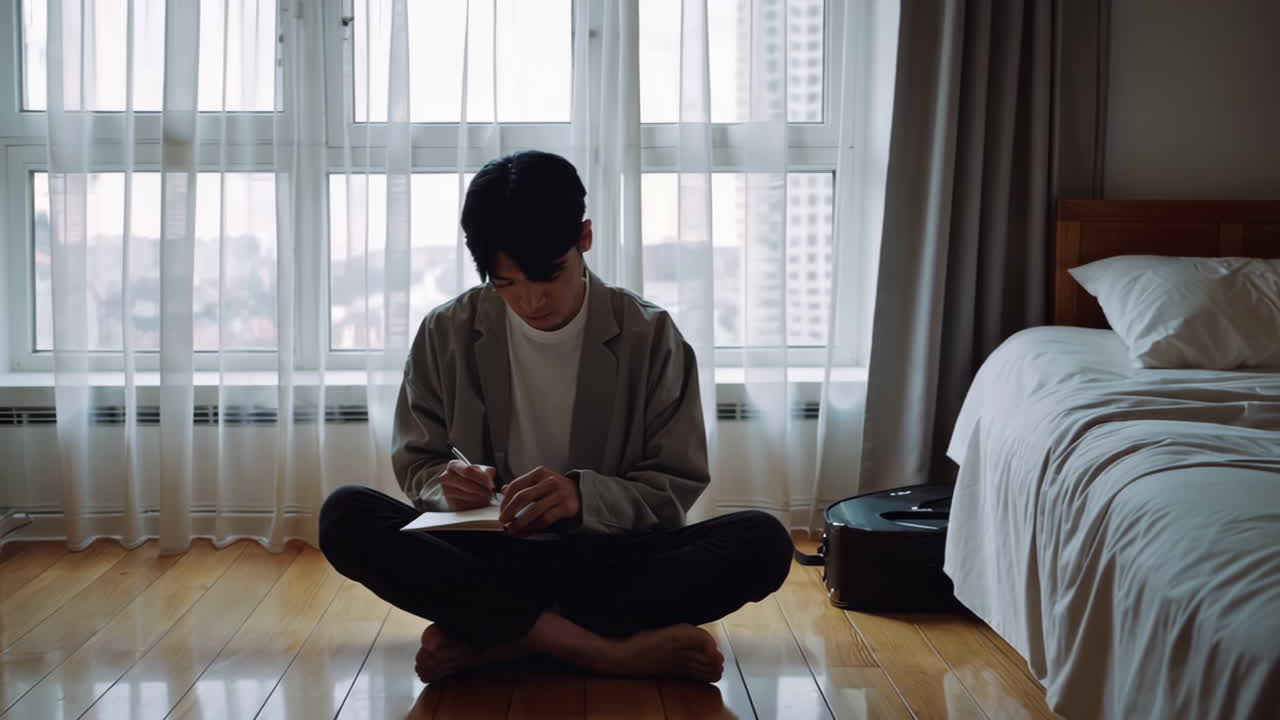 Young Man Playing Acoustic Guitar