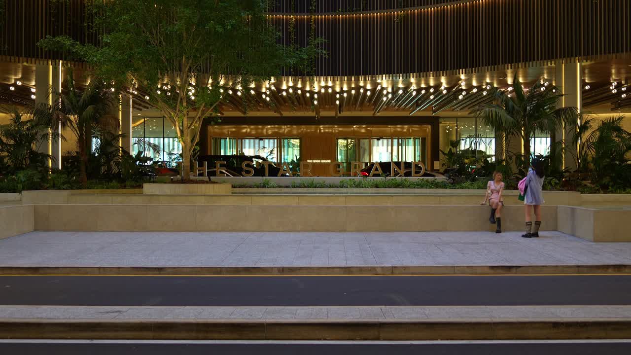 The Star Grand Hotel Entrance at Night