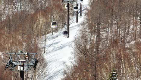 Aerial-shot-of-bubble-car-chair-lift