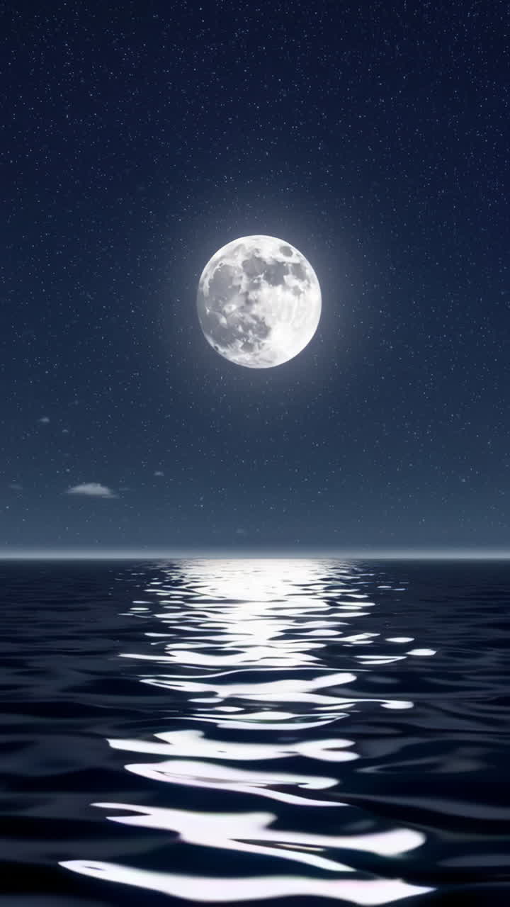 Moonlit Sea at Night
