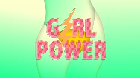 Animación-Del-Texto-Girl-Power-Sobre-Fondo-Azul