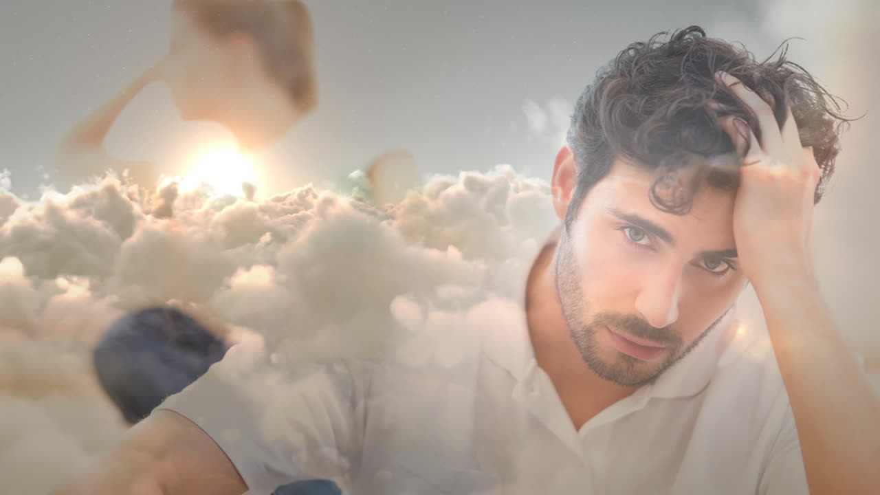 animación digital de una pareja ignorándose el uno al otro 4k