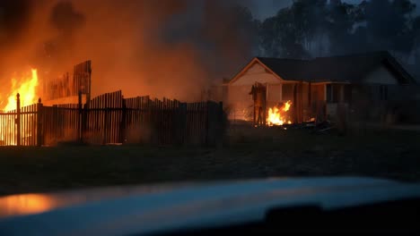 house fire at night