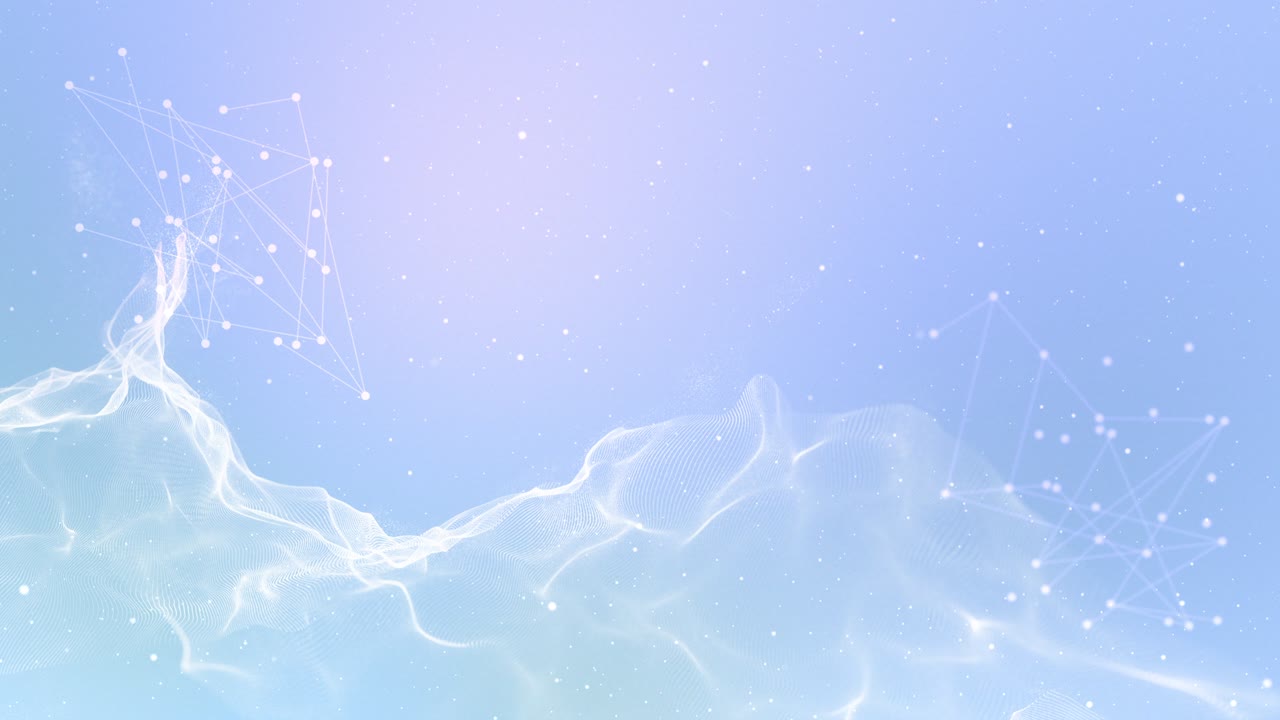 다채로운 배경에 연결된 점들을 가진 추상적인 파동입니다.