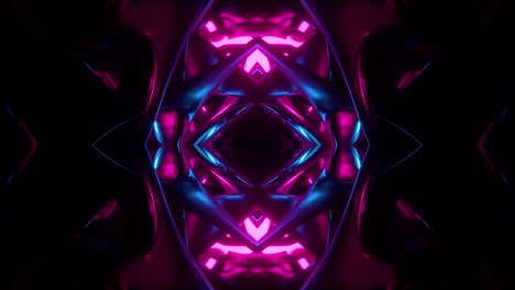 glowing neon pink and blue kaleidoscope lights