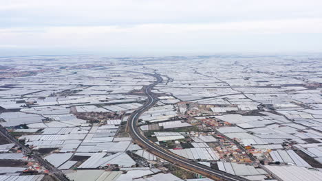 road through the largest concentration of greenhouses in the world spain almeria