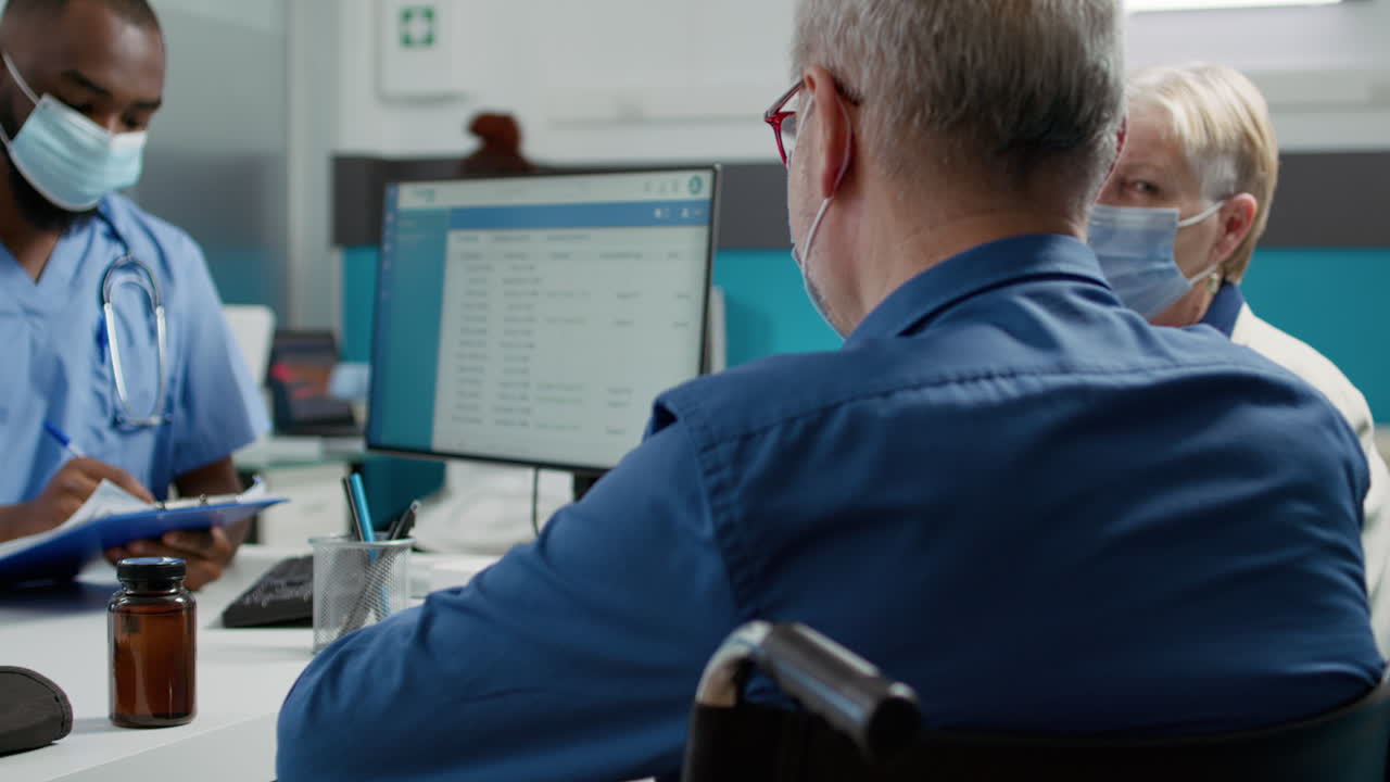 Medical Consultation with Senior Patient in Clinic