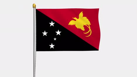loop video of papua new guinea flag  fluttering in the wind, slow motion video of 4k , with alpha channel