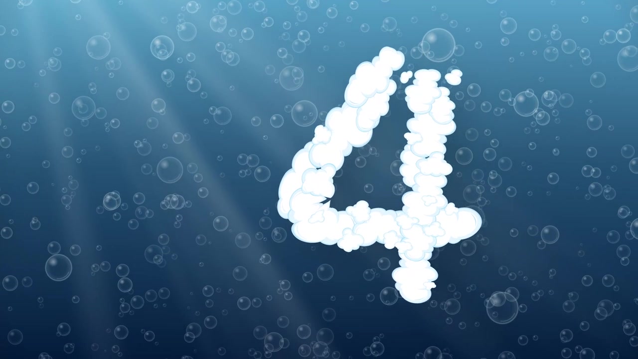 White bubble numbers count from one to ten against a blue underwater background with light rays.