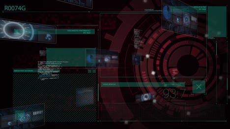 animación del procesamiento de datos sobre el escaneo del alcance