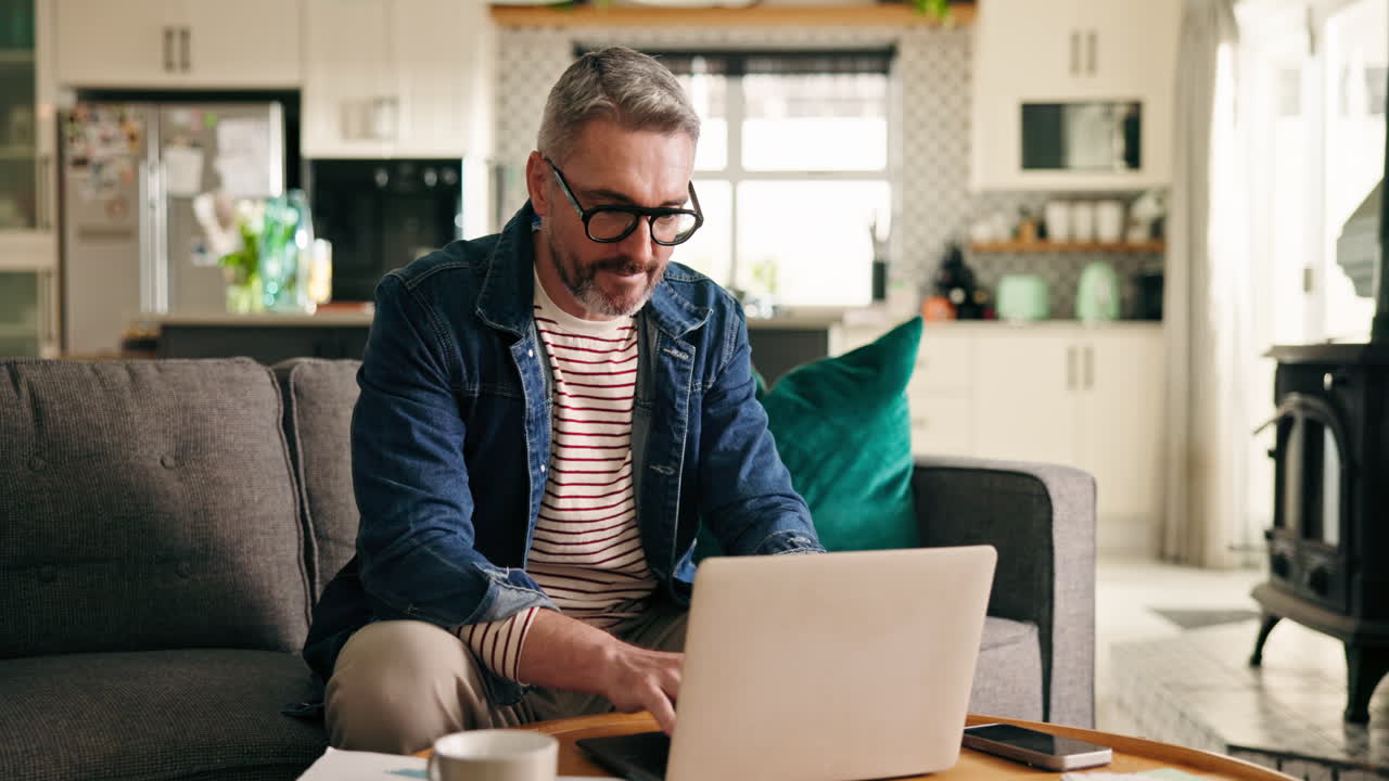 Portrait of a Smiling Man at Home