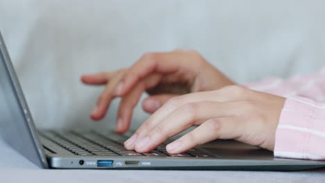 Email-hands,-laptop-work-and-woman-working