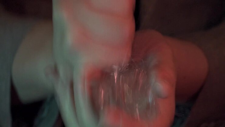 Bartender Chipping and Breaking Ice with Ice Pick in Slow Motion