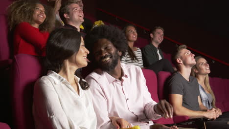 audience in cinema watching film shot on r3d