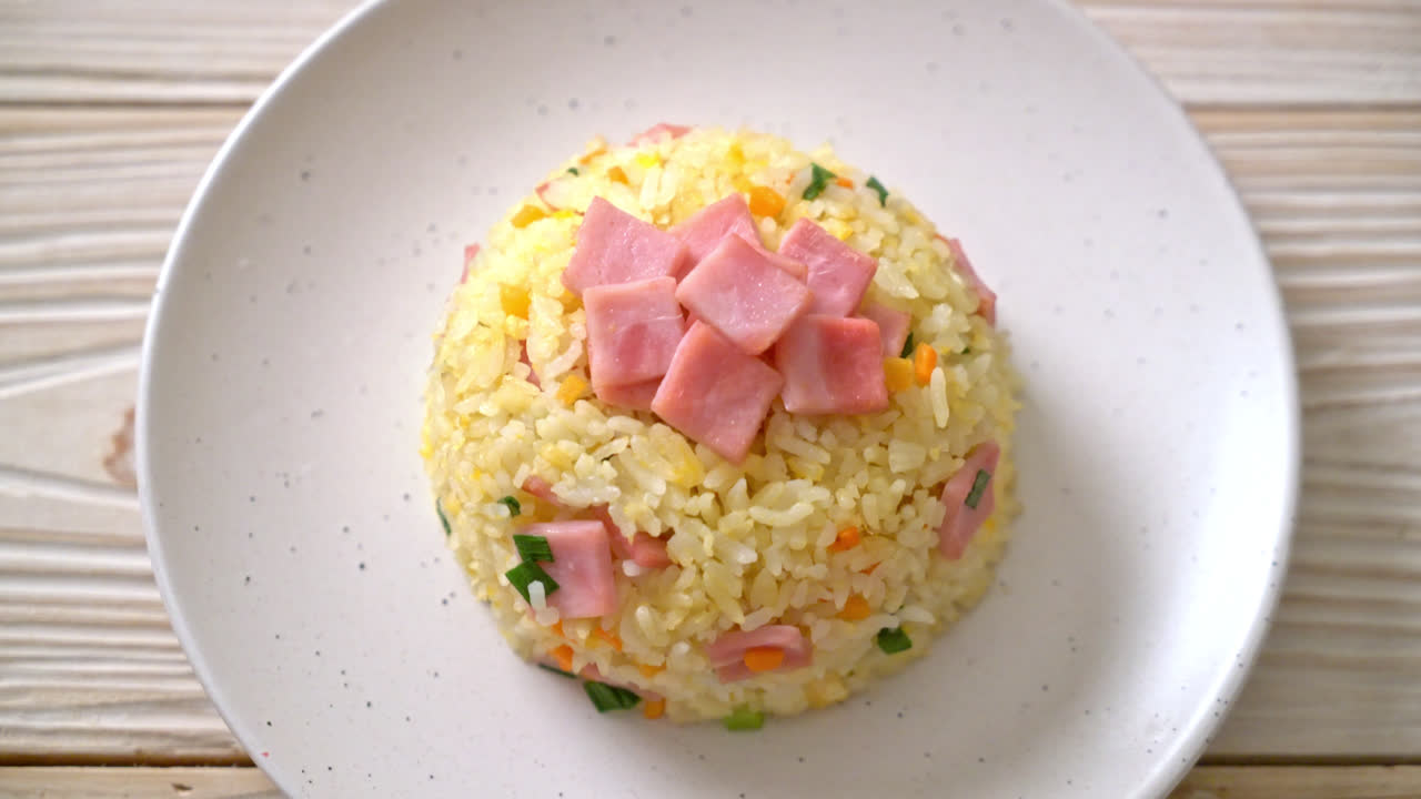 arroz frito casero con jamón