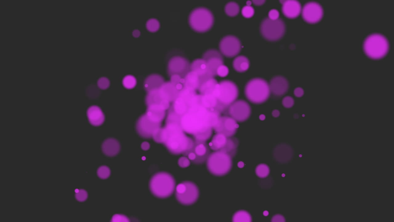 애니메이션 플라이 추상 보라색 보케 및 입자 2