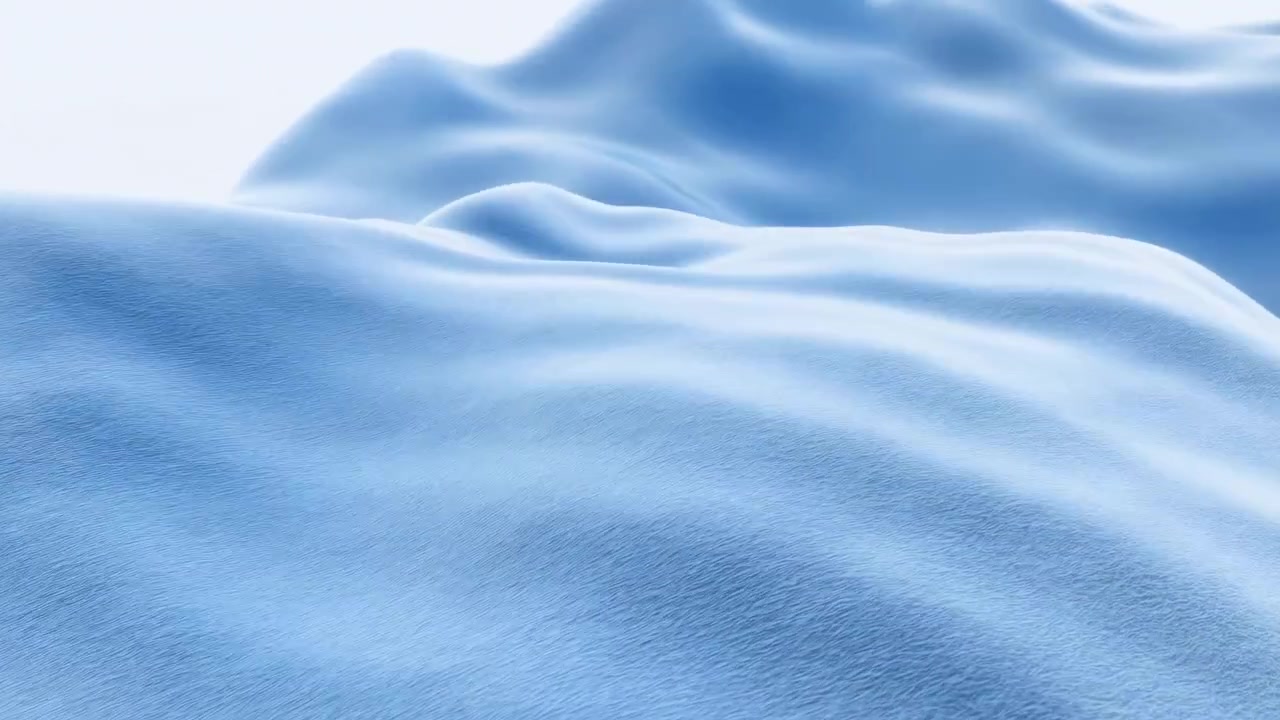 特寫紋理雪堆，散發柔和光暈，雕塑般的線條和輕微的起伏猶如布料，呈現極簡風格。