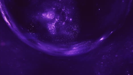 a giant violet wormhole curves the space around it