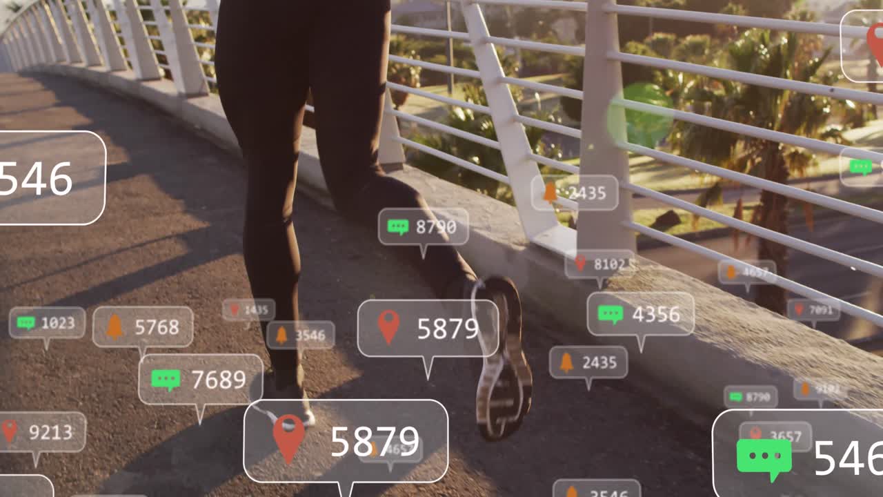 아프리카계 미국인 남자가 달리는 미디어 아이콘의 애니메이션