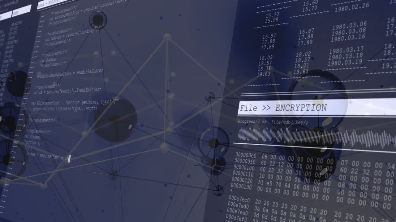 animación del procesamiento de datos digitales a través de redes de conexiones