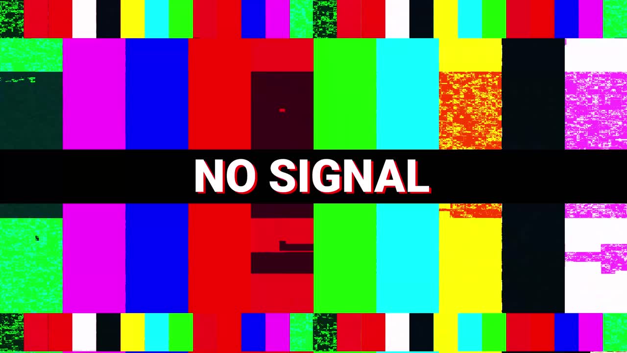 No Signal Glitch with Distorted Color Bars