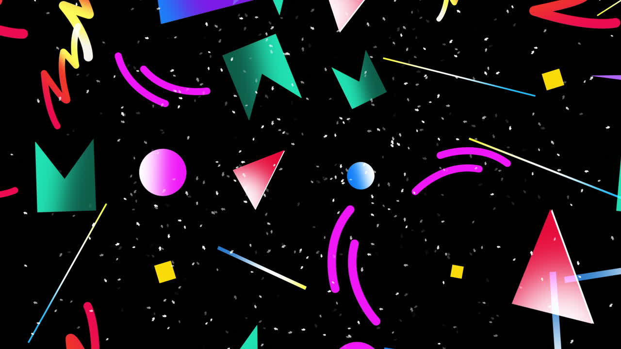 Forma geometrica retrò in movimento su sfondo astratto 19