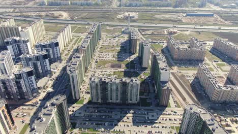 aerial view of modern apartment complex development