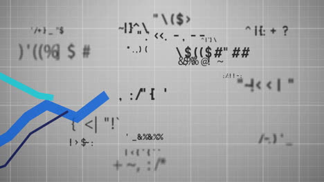 Animación-Del-Procesamiento-De-Datos-Financieros-Sobre-Cuadrícula-Sobre-Fondo-Gris