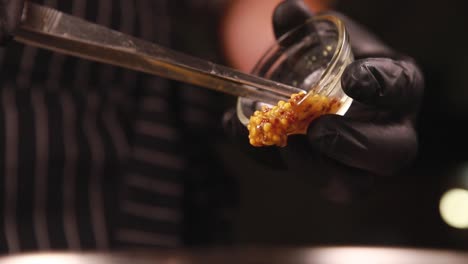 chef preparing mustard sauce