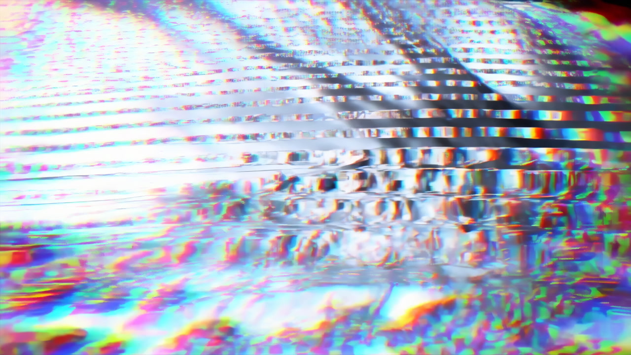 Silver Liquid Metal With Prism Reflections, Rippling Chrome Surface And Iridescent Refraction Closeup Study