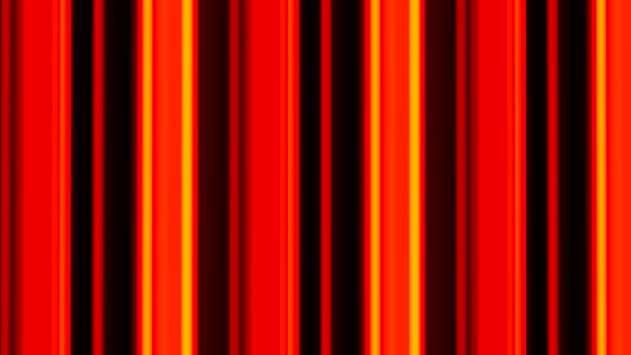 빨간색과 노란색의 수직선이 검은색으로 움직입니다. 애니메이션 루프.