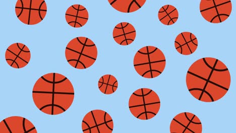 fondo animado abstracto de las bolas de baloncesto. 4k. vj bucle.