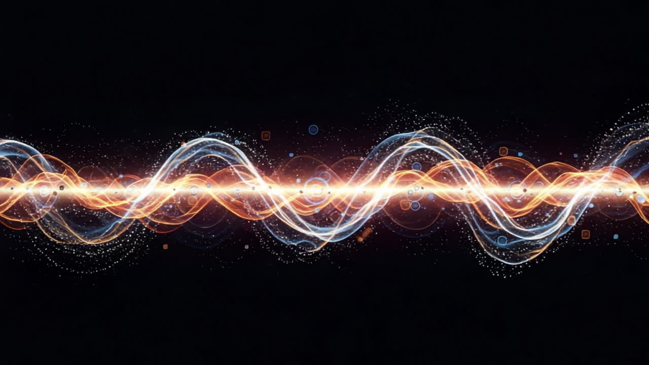 Dynamic Visual Representation of Energy Waves with Colorful Patterns and Light Effects Captured in Two Framing Sections for Enhanced Sensory Engagement