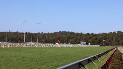 sequence of a horse race at a track