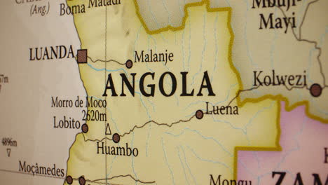 close-up view of angola and neighboring regions on a physical map