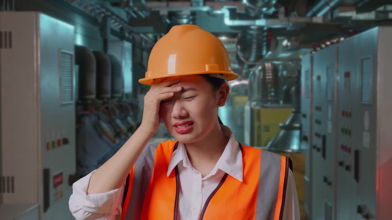 Stressed Industrial Worker