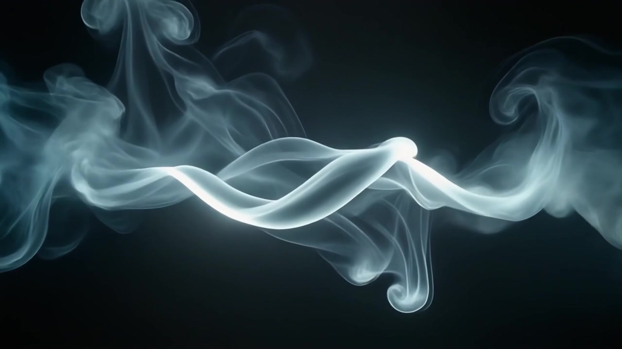 Fumo bianco astratto che turbina in un motivo a doppia elica
