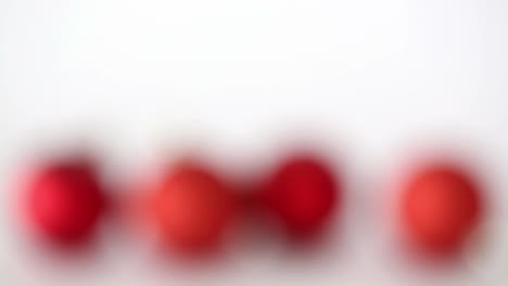 focus on red baubles christmas decoration