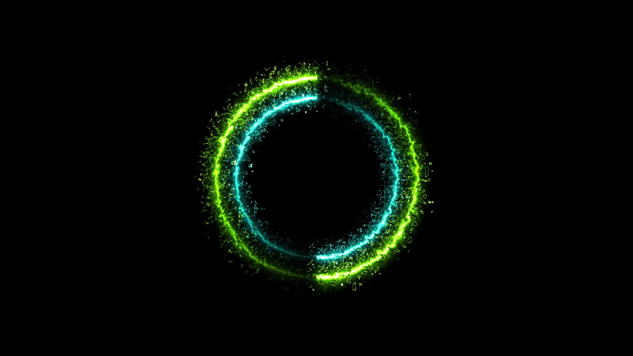 escena múltiple de círculo colorido movimiento de luz redonda abstracto en fondo negro