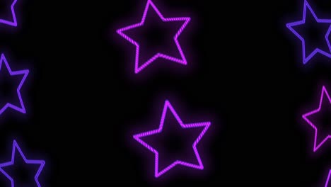 Stars-pattern-with-pulsing-neon-purple-light